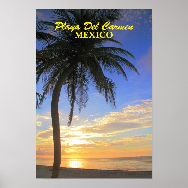 Palm Tree Sunrise Playa Del Carmen Poster du Mexiq (Devant)