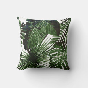 Palm Tree Tropical Coussin blanc et vert