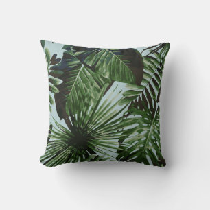 Palm Tree Tropical Coussin Bleu