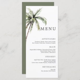 Palm Tree Tropical Menu Serif Mariage minimal