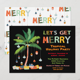 Palm Tree Tropical Retro Fête Invitation