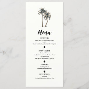 Palm Tree Tropical Rustic Coastal Mariage Menu
