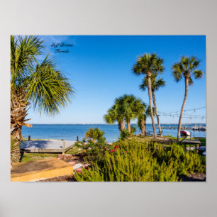 Palm Trees Bayside Matin Poster