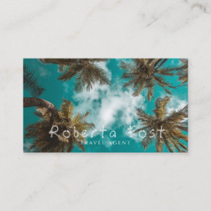 Palm Trees Blue Travel Agent Carte de visite