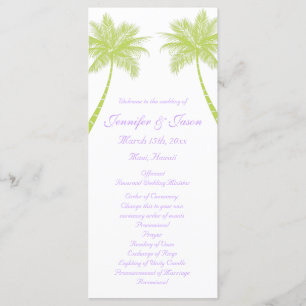 Palm Trees Plage tropicale Programmes de mariage