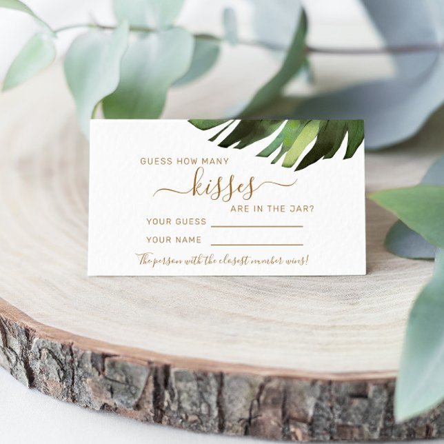 Palm Tropical Combien de baisers Douche Carte de j (Créateur téléchargé)