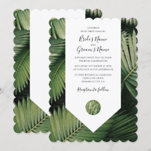 Palm Tropical Feuille Verdure Mariage Invitations