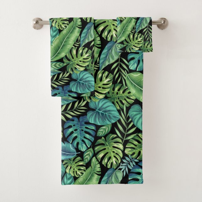 Palm vert et Turquoise Tropical Banana Monstera Fe (En situation)