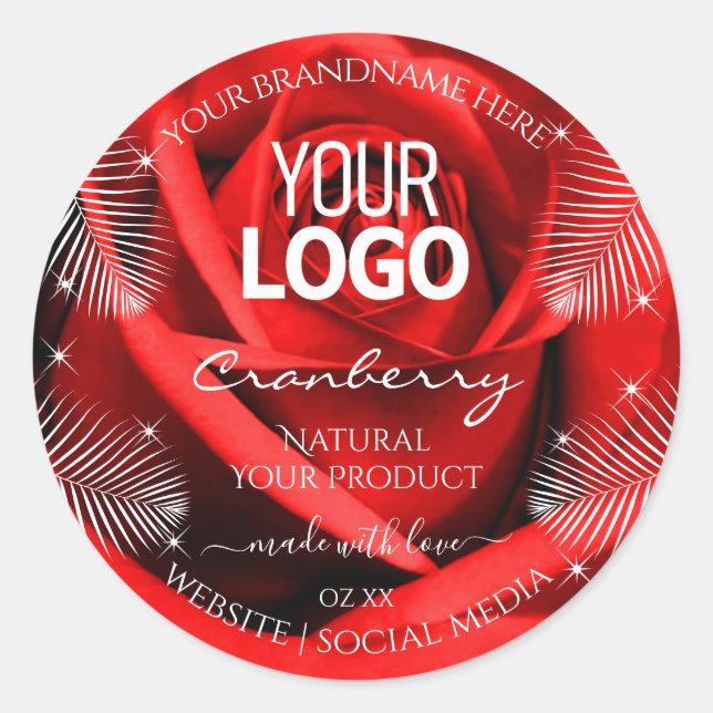 Palme de Fleur Rouge Feuille Logo des Étiquettes d (Devant)