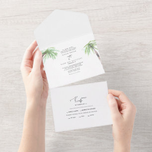 Palme Tropical En Une Invitation