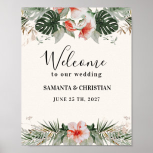 Palme tropicale Affiche de bienvenue Mariage de