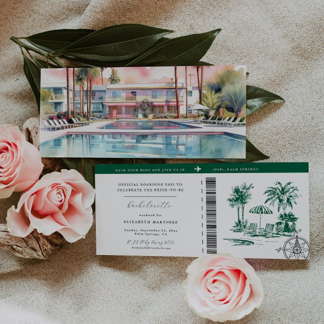 Palme tropicale | Carte d'embarquement Bachelorett (Créateur téléchargé)