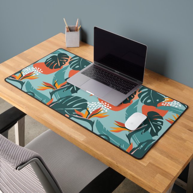 Palme tropicale feuilles hibiscus et formes motif (Bureau 2)
