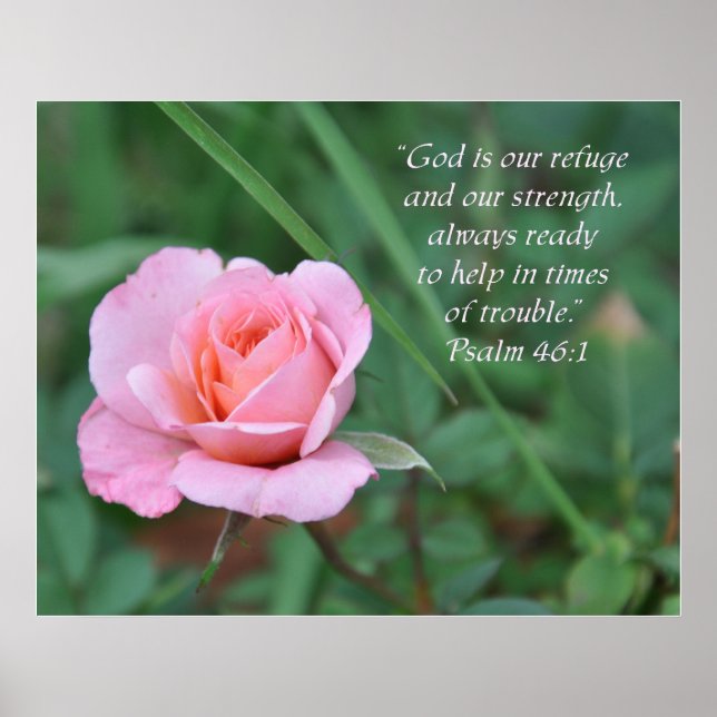 Palmes 46:1 Rose Encouragement Poster (Devant)