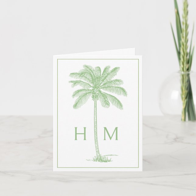 Palmetto Palm Monogramme Côtière Verte (Devant)