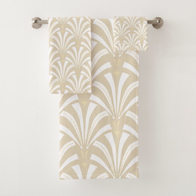 Palmettos de Taupe et de blanc d'art déco des (En situation)