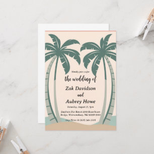 palmier boho beach invitations de mariage