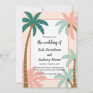 palmier boho beach invitations de mariage