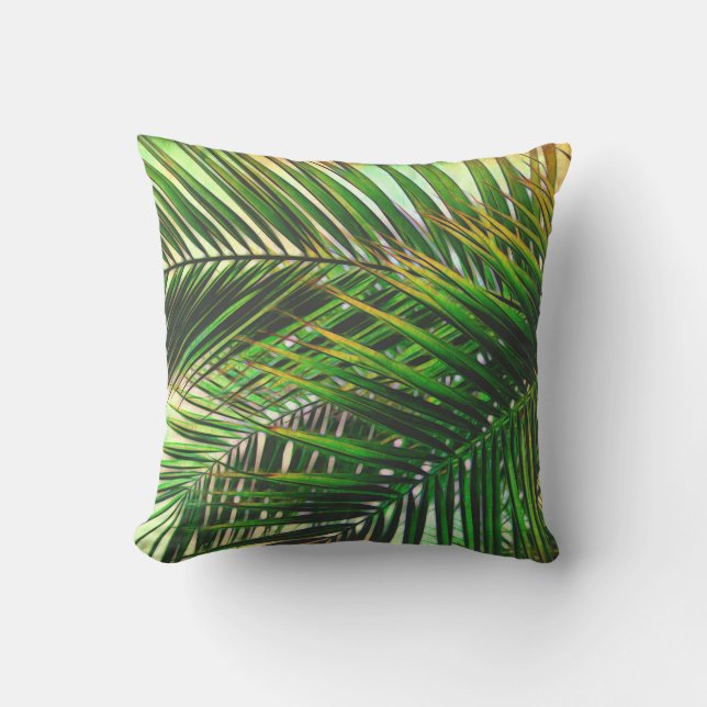palmier coussin feuille nature art vert (Recto)