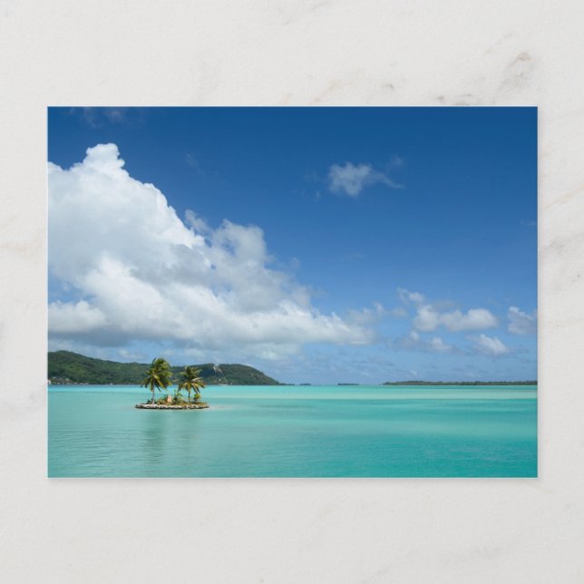 Palmier dans la carte postale lagon de Bora Bora (Devant)