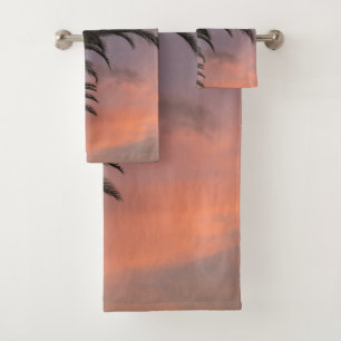 Palmier du coucher de soleil des Caraïbes rose vio