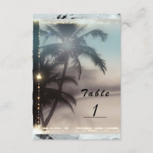 Palmier Élégant Numéro de Table de Plage Tropicale