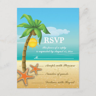 Palmier & étoile de plage mariage carte RSVP