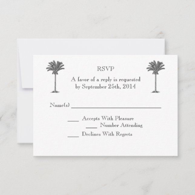 Palmier Formel Island Tropical Island Wedding RSVP (Devant)