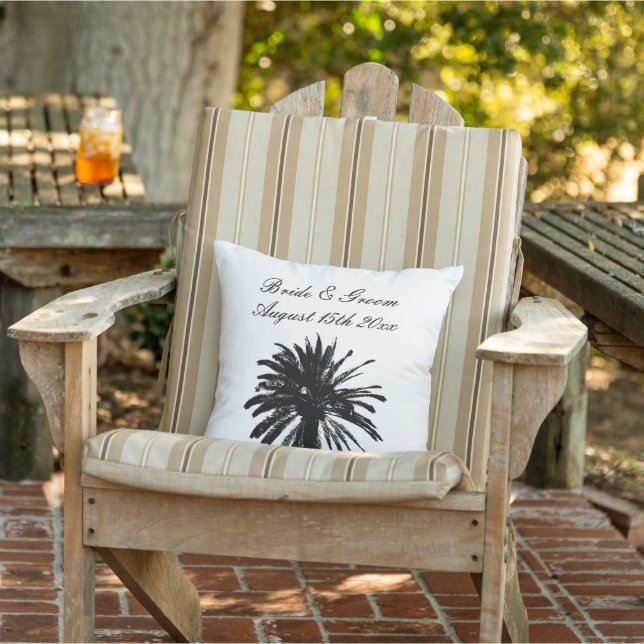 Palmier noir extérieur plage mariage coussins (Chaise)