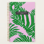 Palmier Préppy Feuille rose et vert<br><div class="desc">Feuilles de paume vert sur arrière - plan rose.</div>