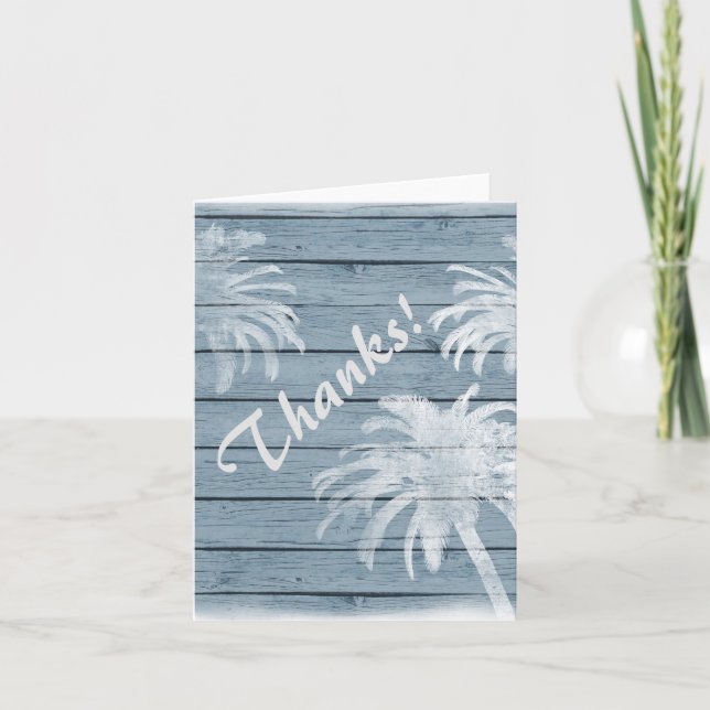 Palmier sur Bois Rustique Merci ! Plage Merci (Devant)