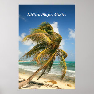 Palmier sur la Riviera Maya, affiche mexicaine