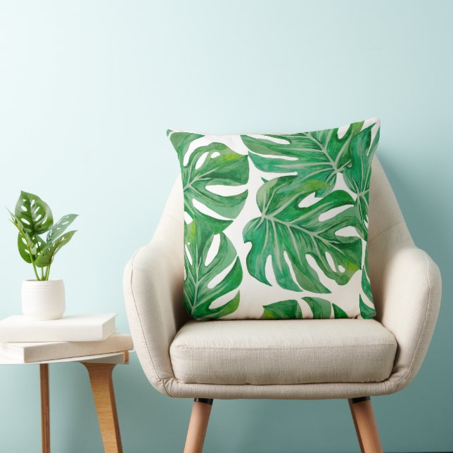 Palmier tropical Feuille Oreiller à lancer (Chaise)