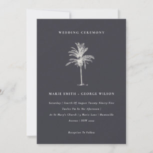 Palmier tropical Marine Kraft Wedding Invitation