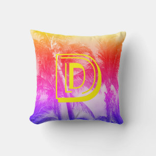 palmier tropical rétro 80's coussin d'été vibe