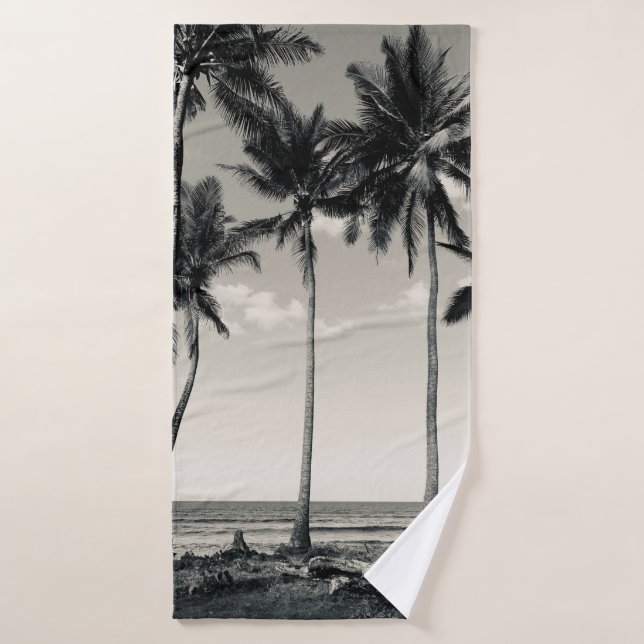 PALMIER TROPICAL SUR LA PLAGE (Serviette de bain)
