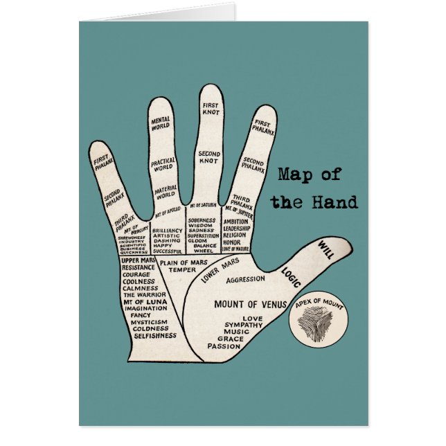 Palmier vintage lecture fortune misère (Devant)