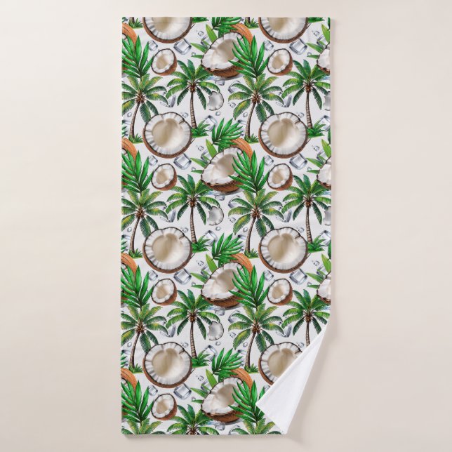 Palmiers à noix de coco Design tropical  (Serviette de bain)