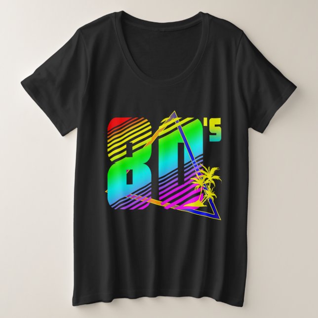 palmiers au coucher de soleil des années 80  (Design devant)