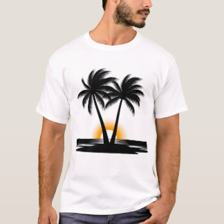 Palmiers au coucher du soleil | T-Shirt de plage t