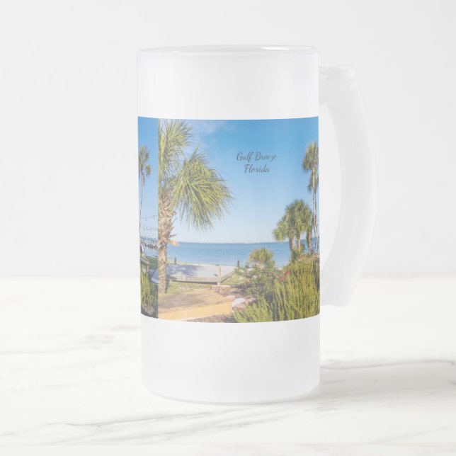 Palmiers Bayside Matin Frosted Beer Mug (Devant droit)