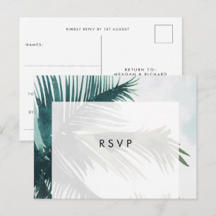 Palmiers boho plage mariage rsvp carte postale
