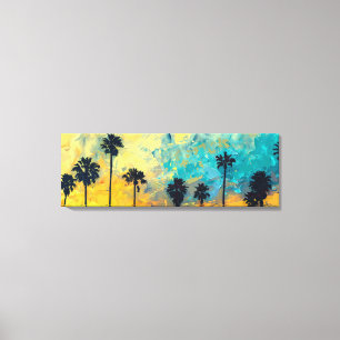 Palmiers de coucher de soleil côtiers Toile envelo
