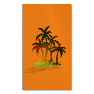 Palmiers de plage Sunset Carte de visite Magnet