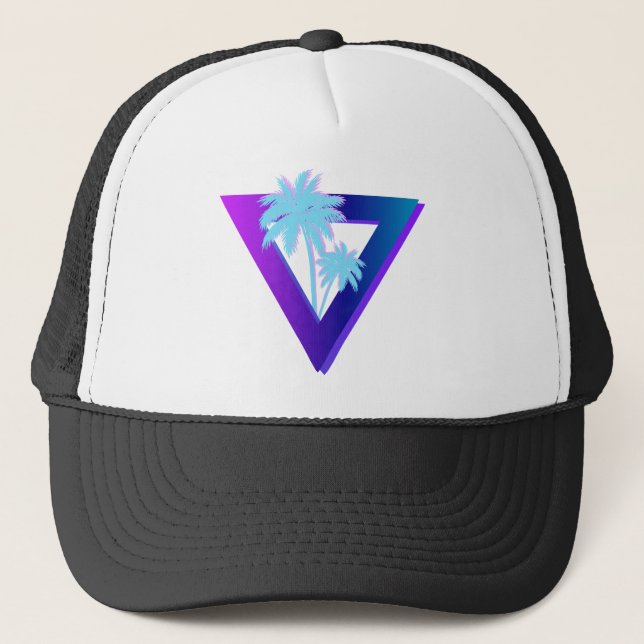 PALMIERS DE SYNTHWAVE TRIANGLE CASQUETTE (Devant)