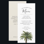 Palmiers Dusty | Coastal Mariage Dinner Event Menu<br><div class="desc">Menus de cuisine personnalisée pour votre prochain événement au bord de l'océan. Il présente une illustration de style aquarelle d'un seul centre de palme poussiéreux sous votre texte personnalisé.</div>
