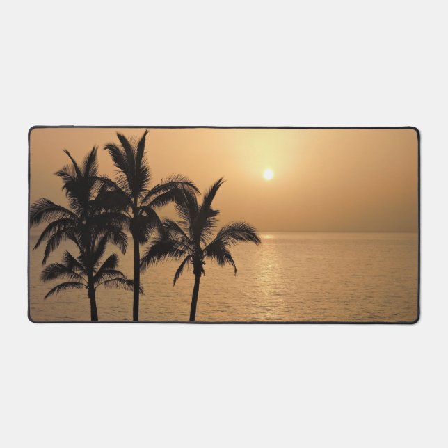 Palmiers et coucher de soleil romantique (Recto)