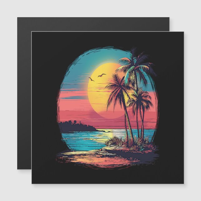 Palmiers et plage (Devant / Derrière)