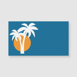 Palmiers et soleil orange