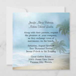 Palmiers Ethéal & Plage Mariage Invitation